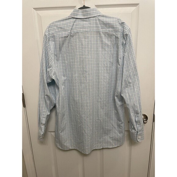 Bonobos Dress Shirt Mens 16.5 36 Blue Check Button Up Standard Fit Wrinkle Free - Picture 4 of 5